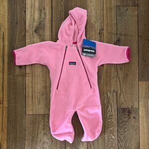 Patagonia Kids Pink Fleece Footie